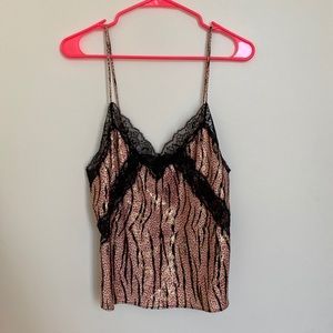 Metallic Lace Victoria’s Secret Cami Pajama Top
